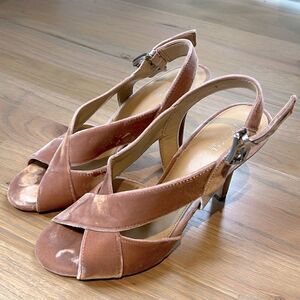 Michael Kors Velvet “Becky” Heeled Sandal in Blush